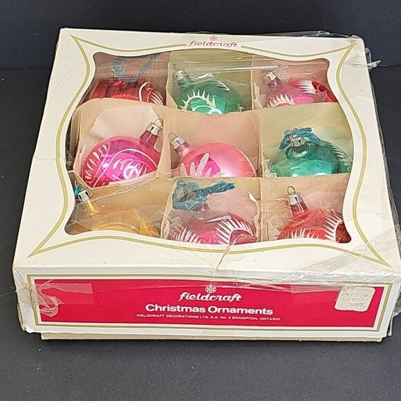 Christmas Ornament Baubles Vintage 9pcs Mercury Glass Poland 2.3" X 2.7" Round - Picture 8 of 16